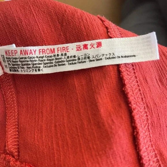 NWOT FREE PEOPLE Intimately Women’s Bodysuit Deep Conversations Sunset Red - Picture 13 of 14